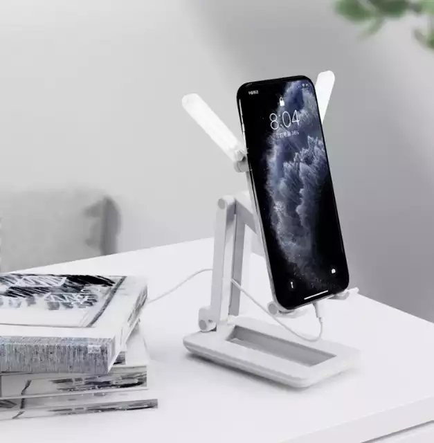 

Подставка для телефона и планшета с кулером охлаждение и LED подсветкой, Черный