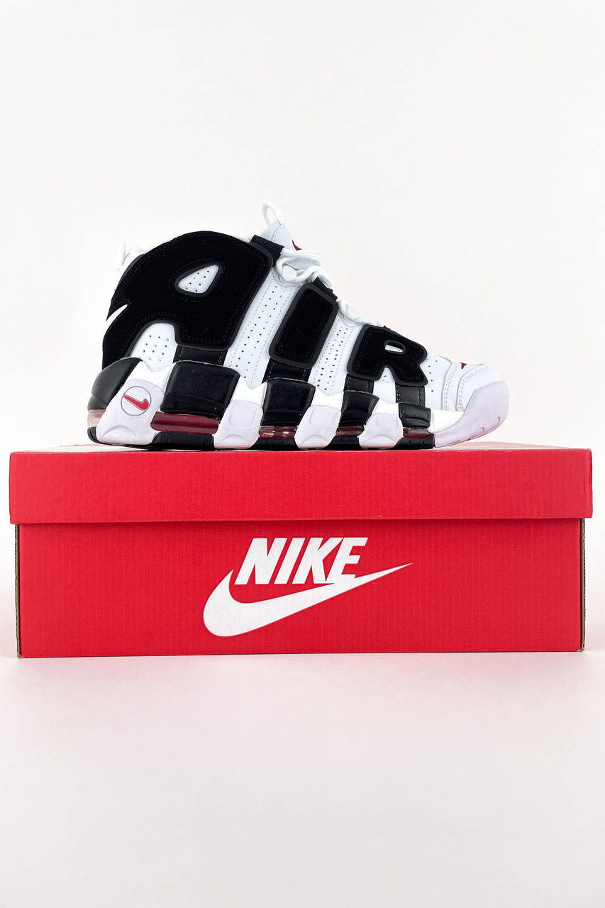 

Кроссовки мужские Nike Air More Uptempo Black White в стиле Найк Аир Море Аптемпо черно-белые высокие 42, Черно-белый