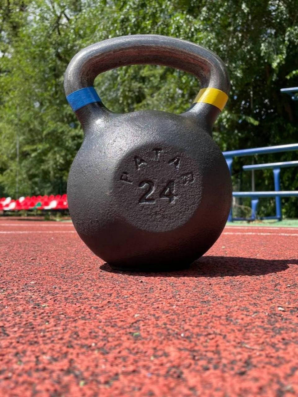 

Гиря чугунная Патар 24 кг Гантели, гири, штанги и диски спортивная, Черный