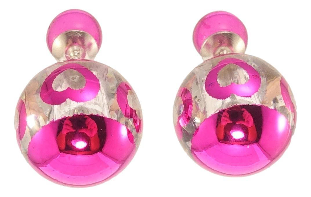 

Серьги гвоздики-пусеты "Розовые зеркальные бусины с узором сердечки" ø 7 и 16см Уценка (есть потертости)