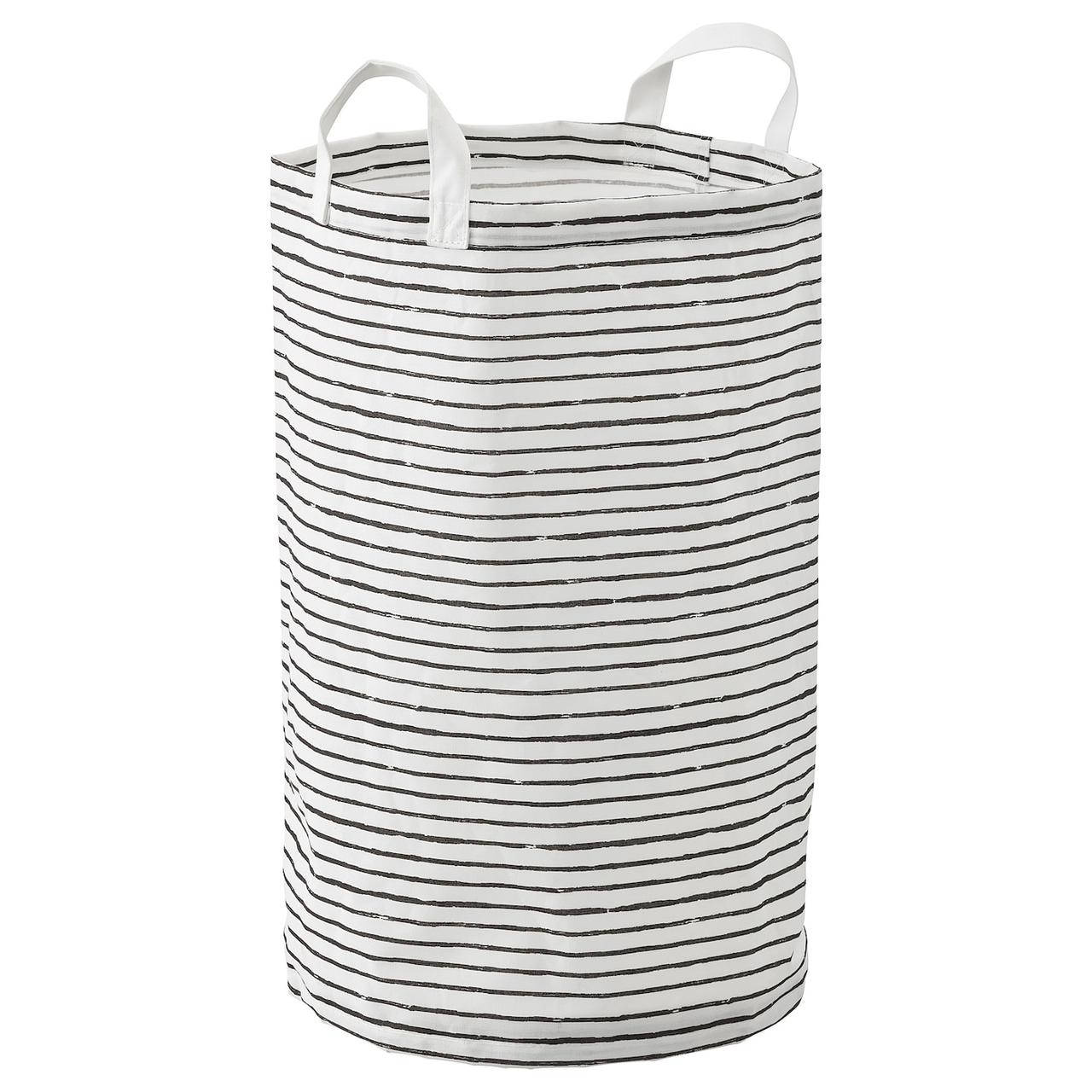 

IKEA KLUNKA Корзина для белья, белая, черная, 60 л (503.643.71)