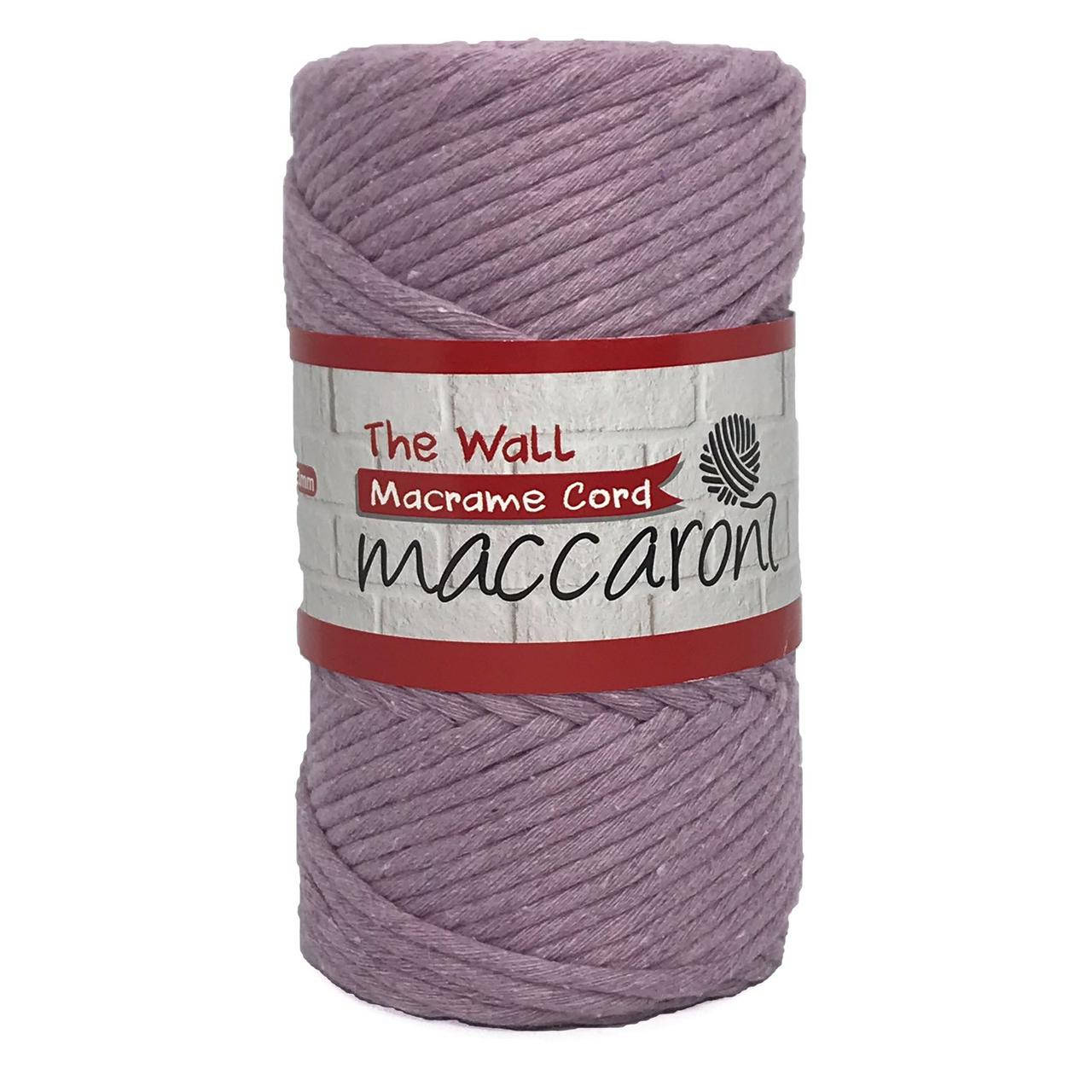 

Эко Хлопковый Шнур Macrame Cord The Wall Maccaroni 3 mm , светло сиреневый