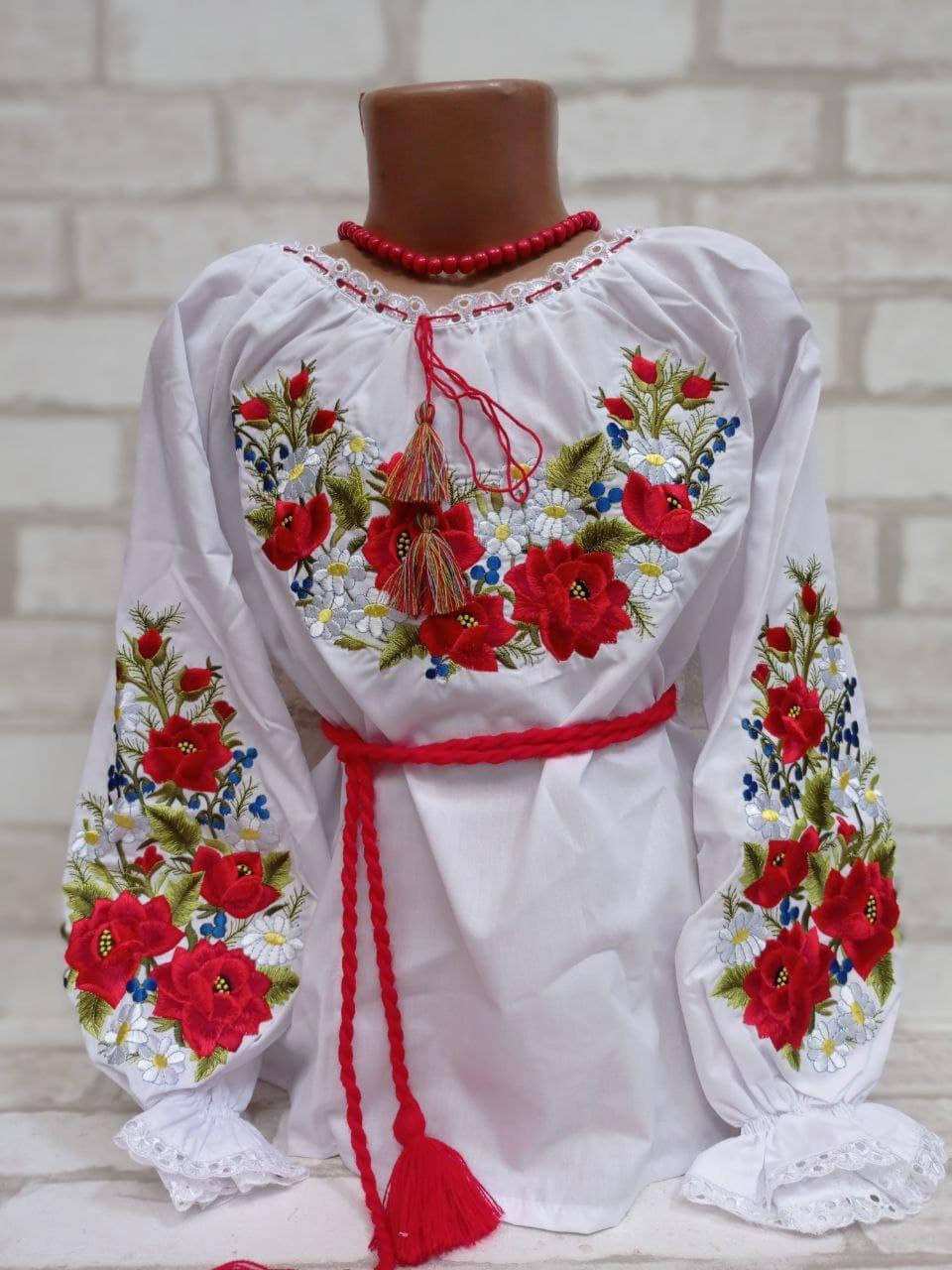 

Вышиванка "Олеся" для девочки, поплин, рост 98-146 см