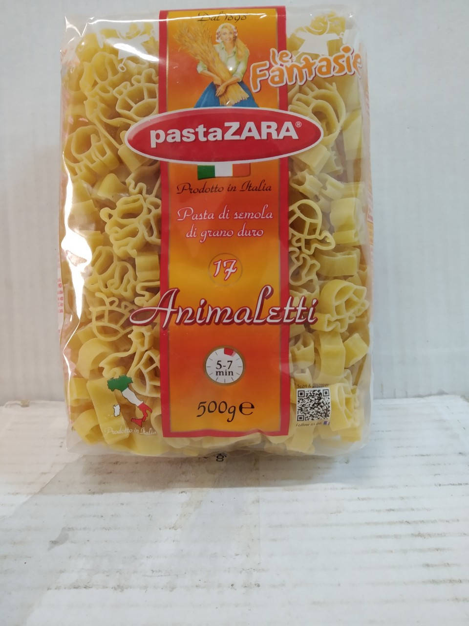 

Макароны Pasta Zara Animaletti №17,Фигурки животных 500 г,