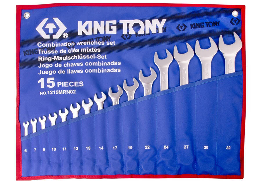

Набор комбинированных ключей King Tony 1060 6-32 мм, 15 шт в чехле