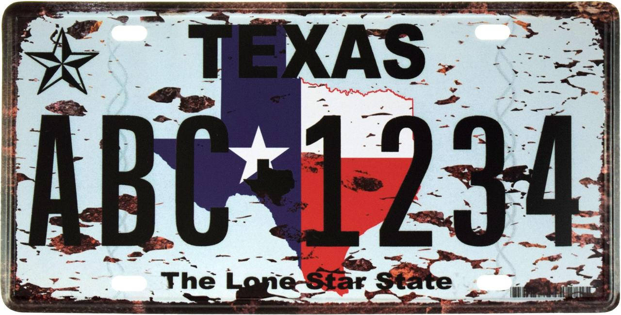 

Металлическая табличка "Техас / Texas (ABC 1234)" (ms-001560)