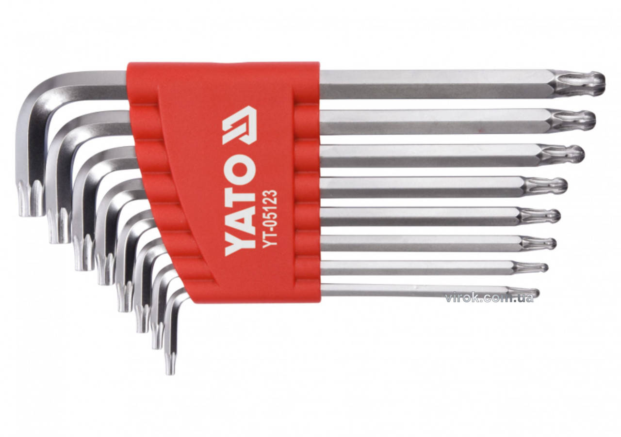

Набор ключей ТОRХ Г-образных с шаром YATO Т9-Т40 8 шт YT-05123