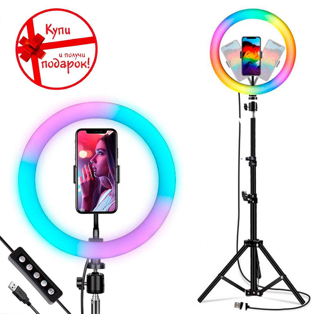 

Кольцевая лампа RGB MJ260 26 см + Штатив 0.66-2 м