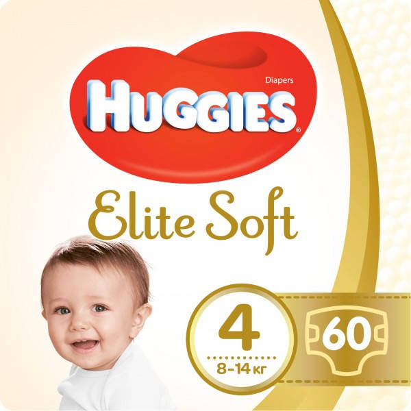 

Подгузники Huggies Elite Soft 4 Mega (8-14 кг) 60 шт