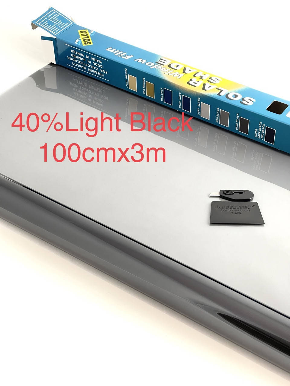 

40%Light Black 100смх3м тонировка Solux на авто, Черный