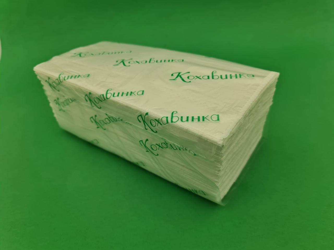 

Полотенце бумажное z-складка белое(160листов) Каховинка, 1 шт/пач, Белый