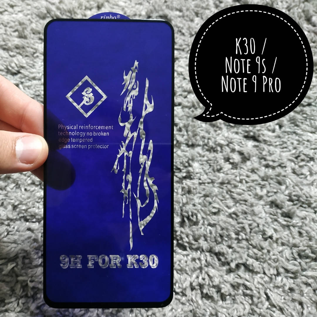 

Защитное стекло 6D Полный клей для Xiaomi Redmi Note 9s черное, Черный