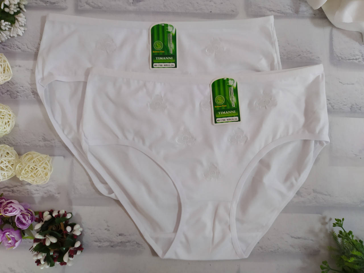 

Трусы женские XL-2XL-3XL 50-52 бамбук полубатал Timanni Остатки SO-1768, Разные цвета