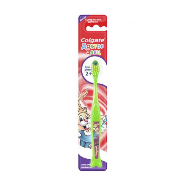 

Зубная щетка Colgate колгейт Доктор заяц для детей от 2 лет 1 шт супермягкие щетинки