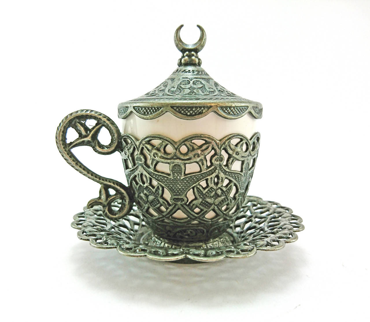 

Турецкая чашка для кофе 110 мл, цвет: темное серебро