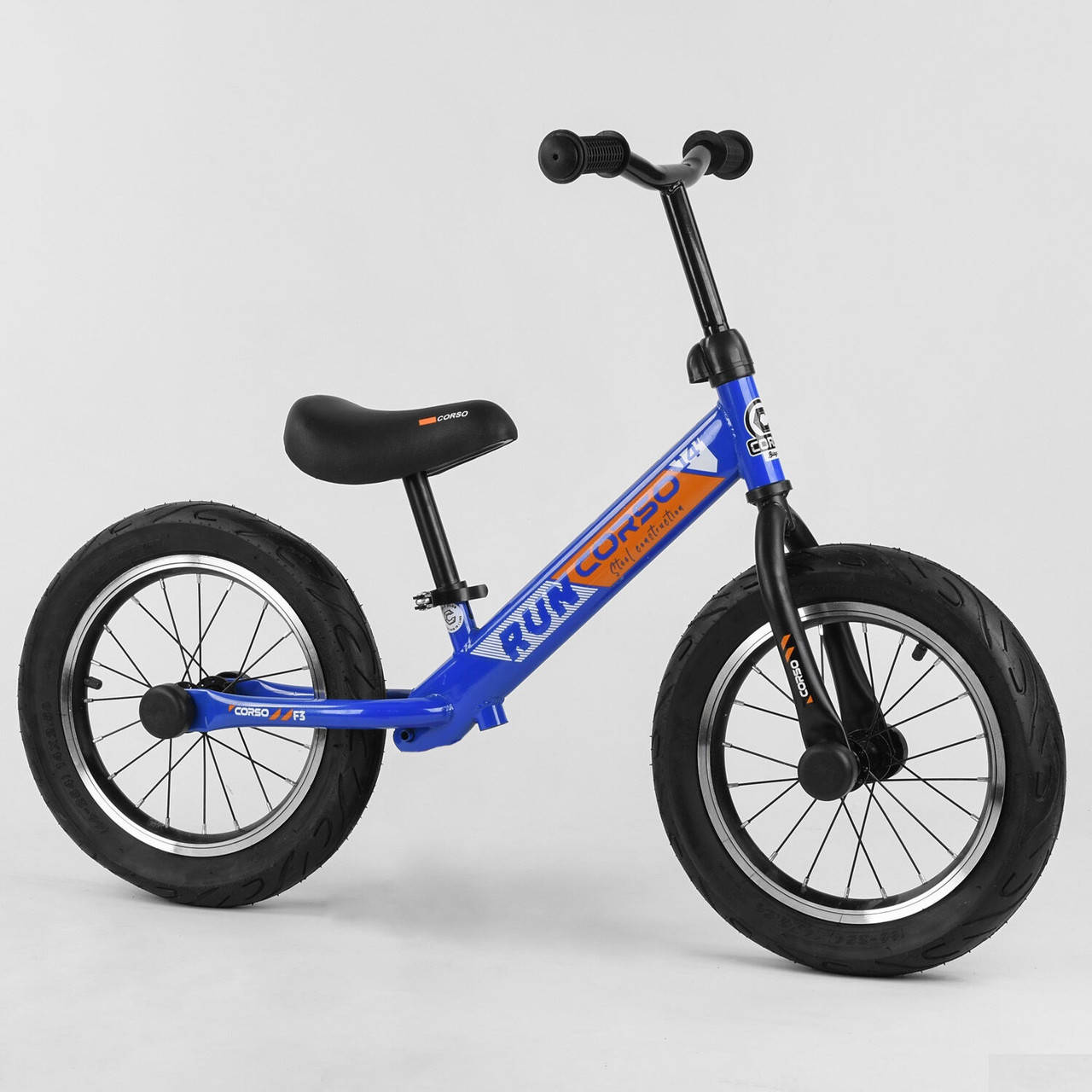 

Беговел CORSO стальная рама алюминиевые диски надувные колеса 14' Blue (210720)