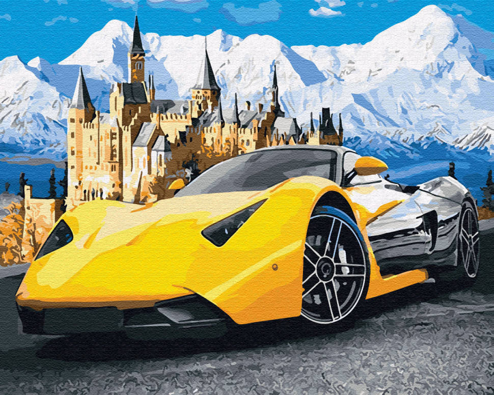 

Картина по номерам. Brushme "Lamborghini у замка" GX28723