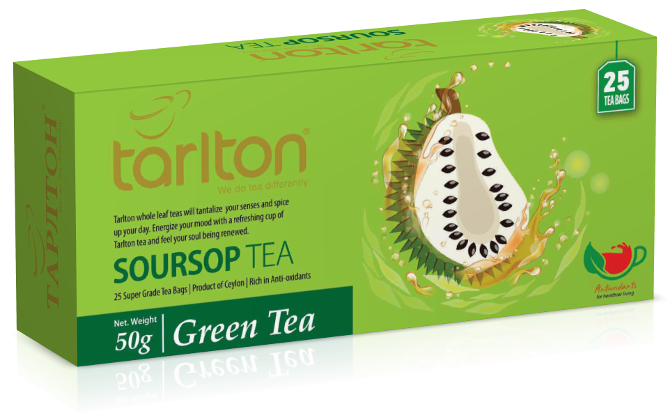 

Чай зеленый пакетированный Тарлтон Soursop Green Tea со вкусом саусепа 25 пак х 2 г