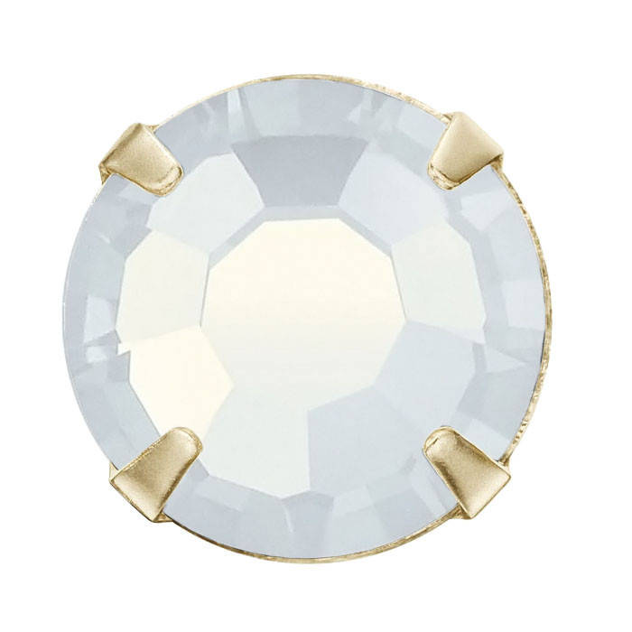 

Стразы в цапах Preciosa (Чехия)  White Opal/золото, Белый