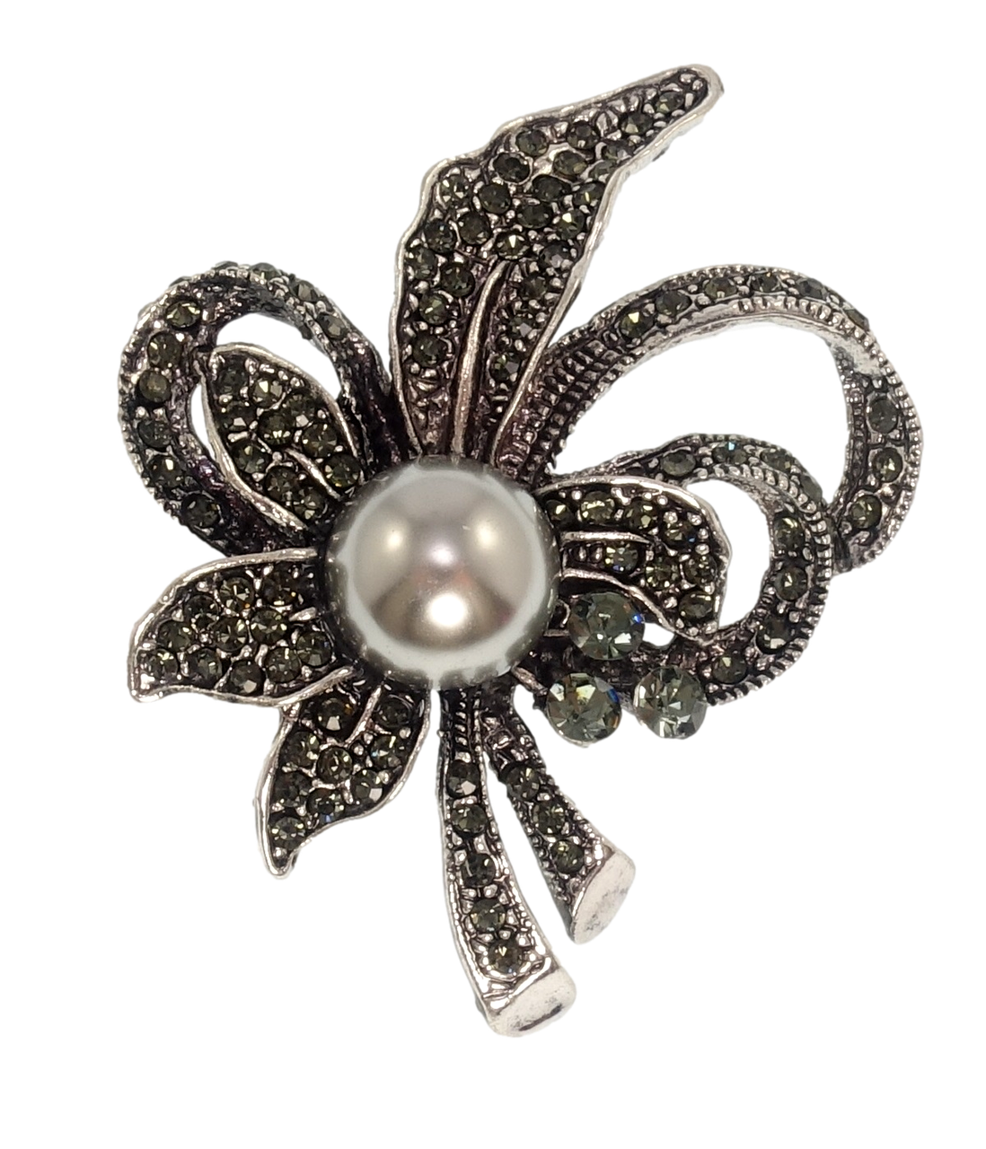 

Брошь "Букетик серая жемчужина"