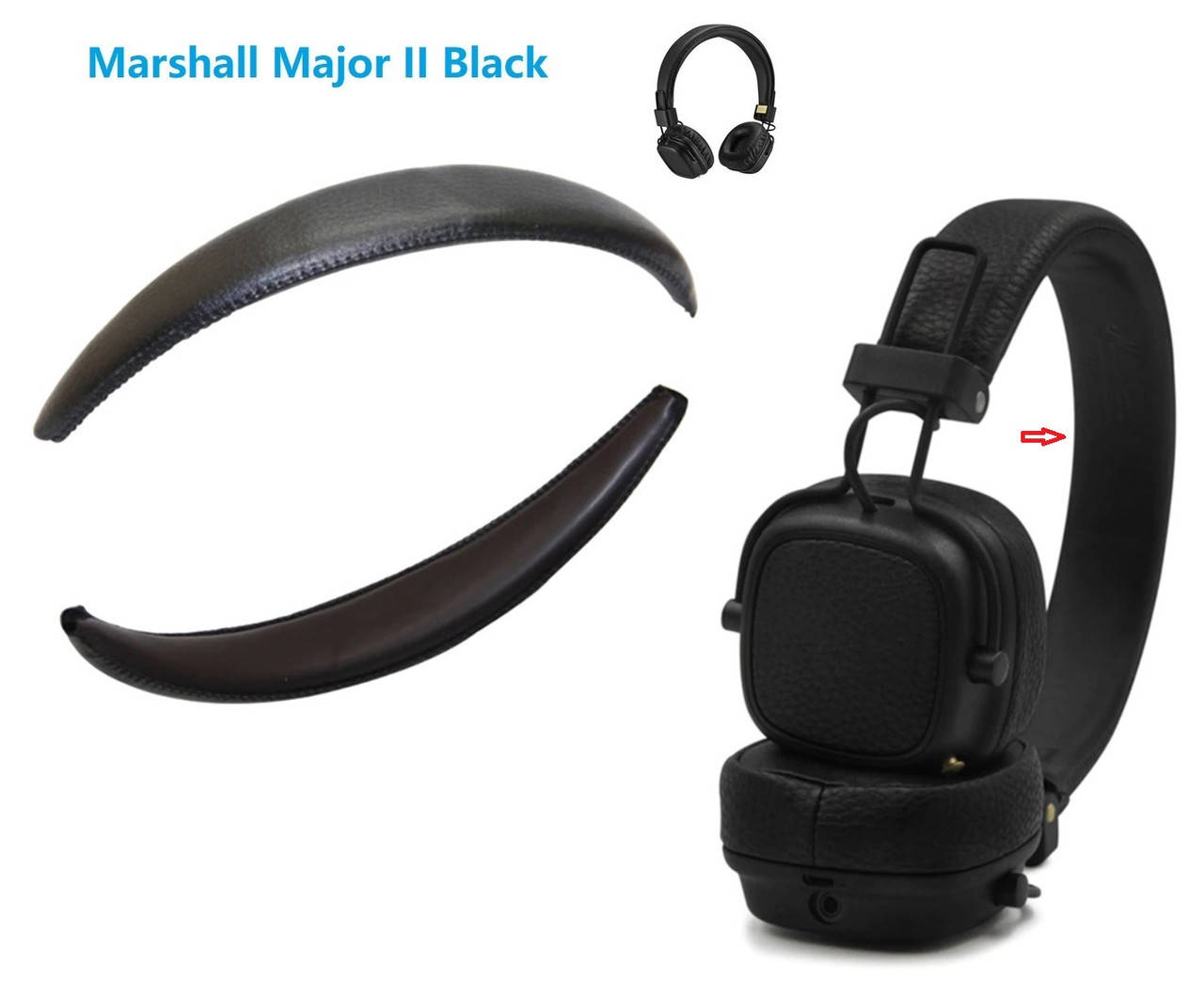 

Накладка амбушюры для наушников MARSHALL Major II 2 Цвет черный Black