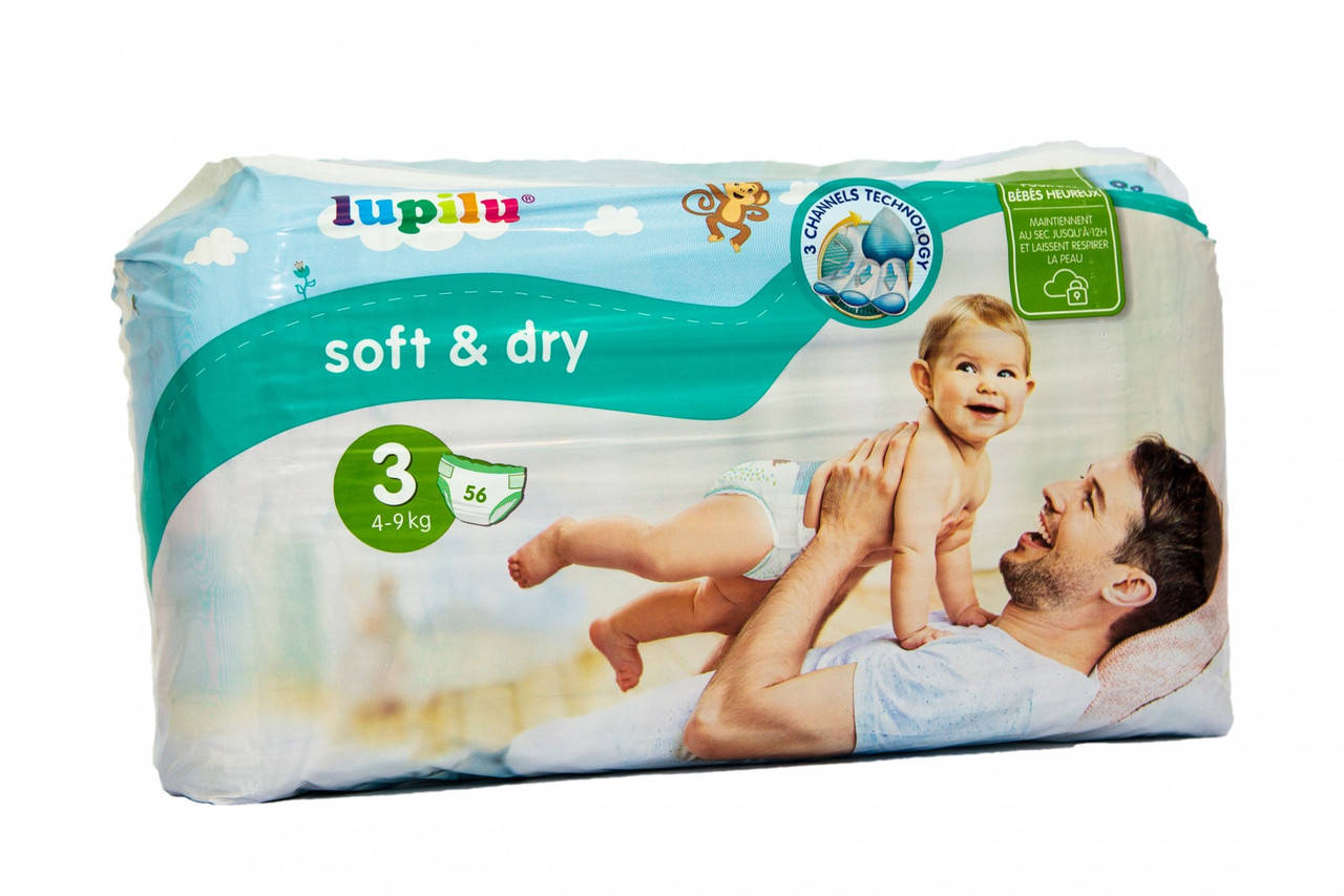 

Підгузки Lupilu Soft & dry Розмір 3, 4-9 кг, 56 шт