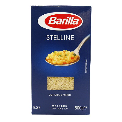

Макарони Барілла №27 Зірочки Barilla Stelline 500g 16шт/ящ (Код : 00-00005119)