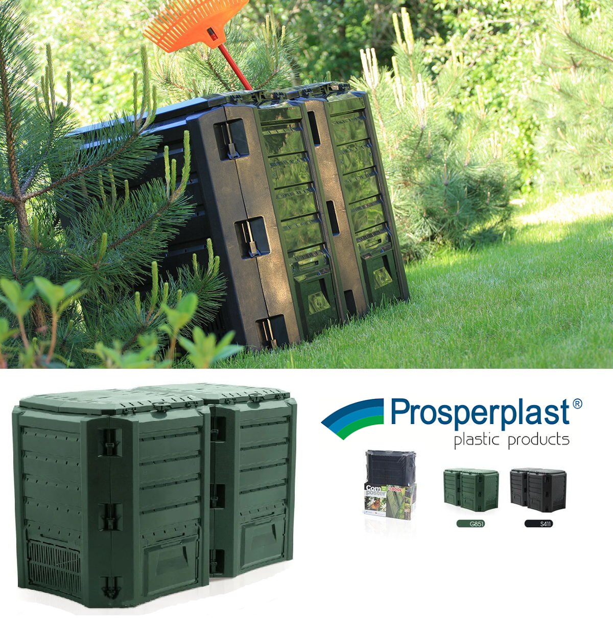 

Компостер садовый Prosperplast (Оригинал)Польша 800 Л Черный 2-х Сегментный