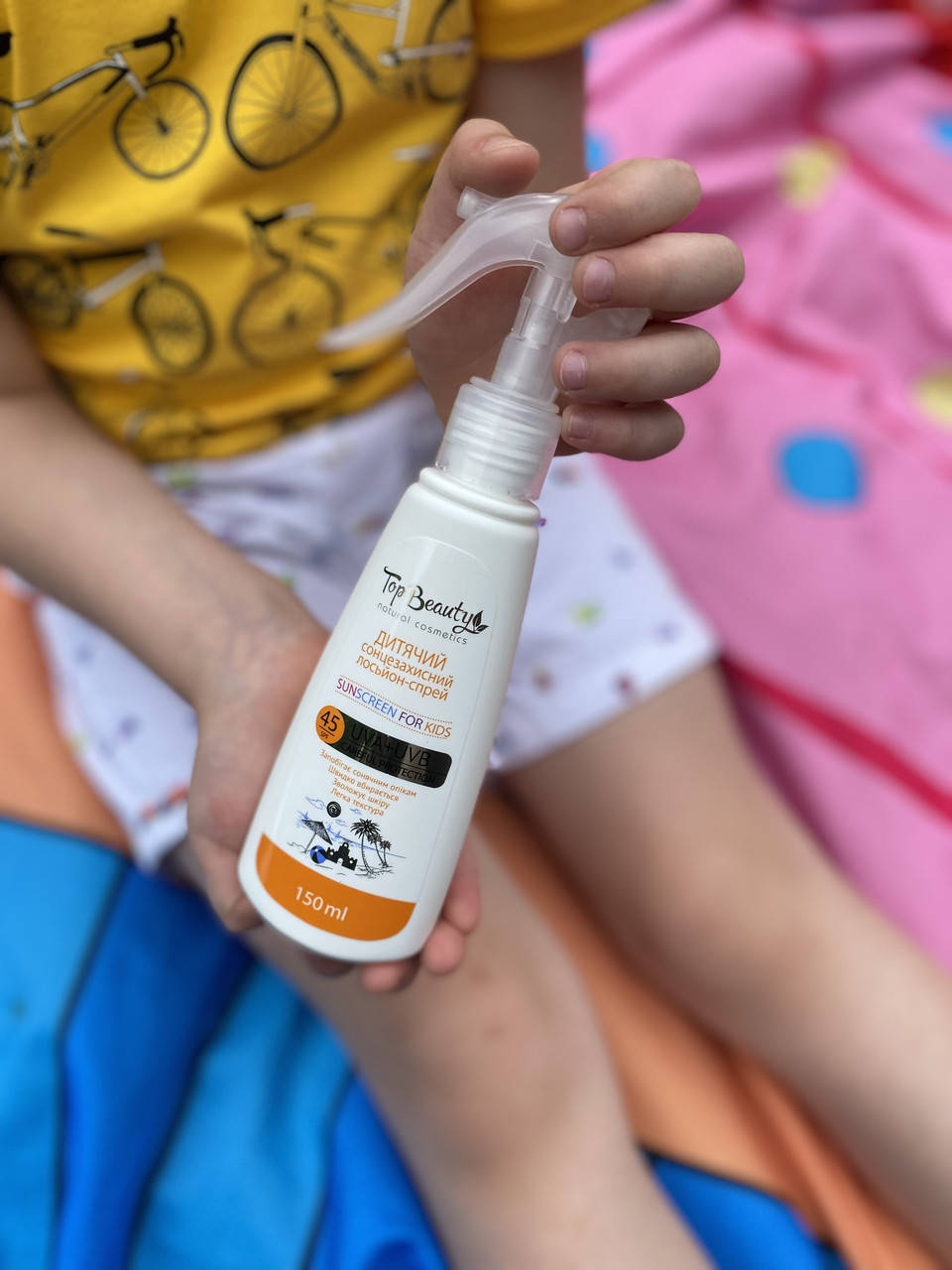 

Детский солнцезащитный спрей для загара SPF 45+ Top Beauty