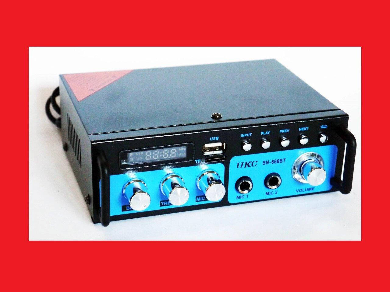 

Усилитель звука UKC SN-666BT FM USB 2x300W Bluetooth + Караоке, Черный