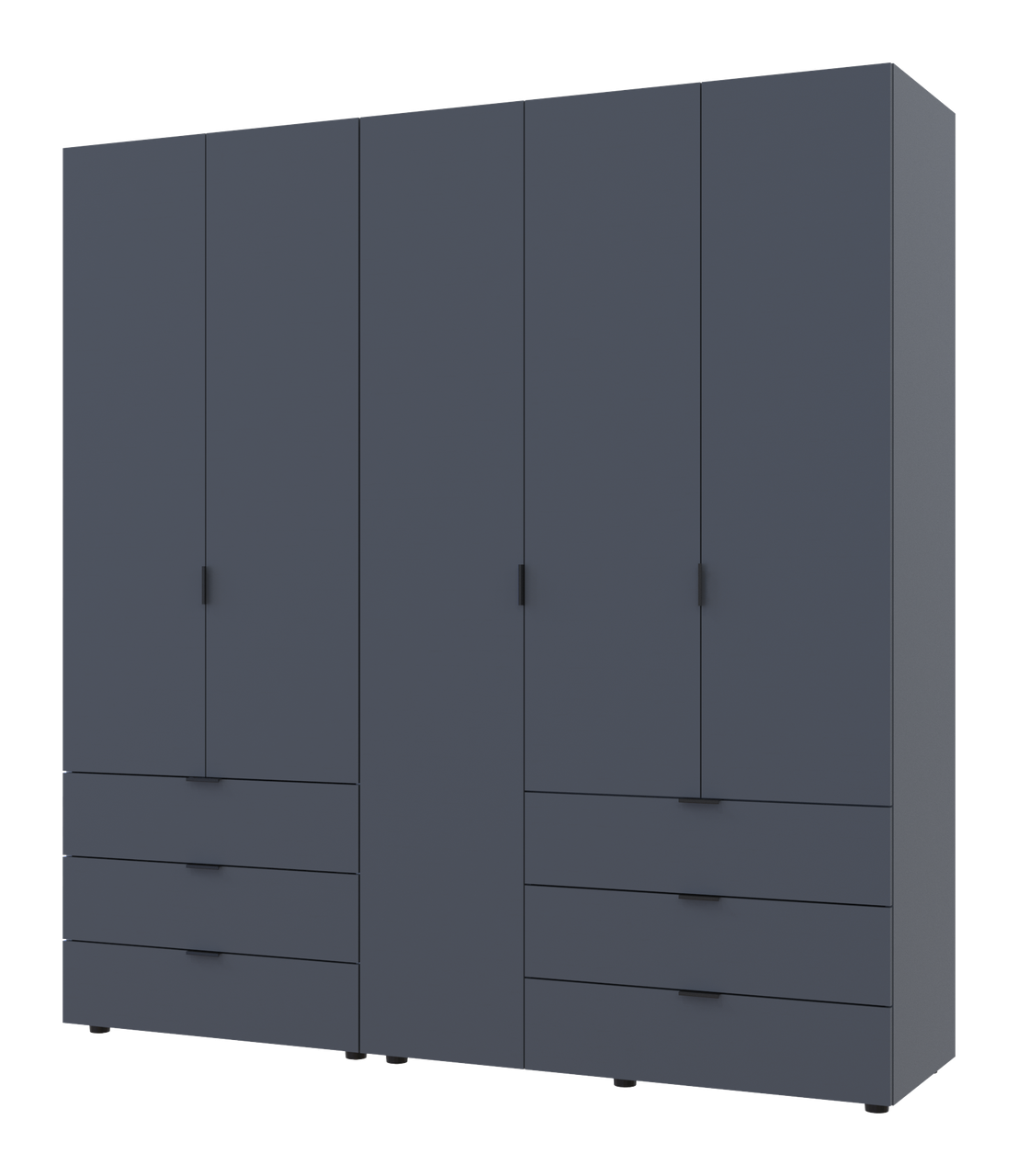 Розпашна Шафа для одягу Doros Гелар комплект Графіт 2+3 ДСП 193,7х49,5х203,4 (42002132)