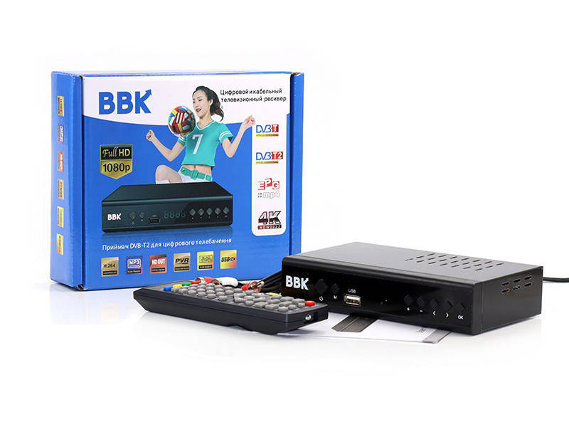 

Цифровой эфирный приемник с экраном DVB-T2 BBK IPTV/YouTube/WiFi/MP4/4K/1080 40шт 8549