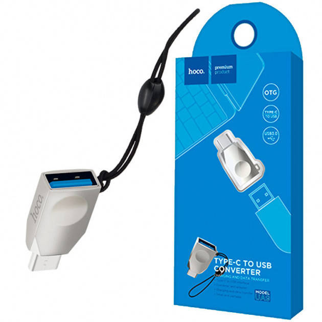 

Перехідник для синхронізації даних OTG Type-C на USB HOCO UA9 Сірий