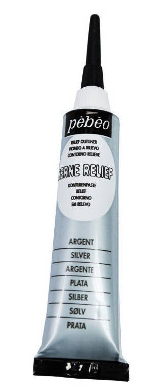 

Контур прочный по стеклу и металлу PEBEO Cerne Relief 20мл СЕРЕБРО