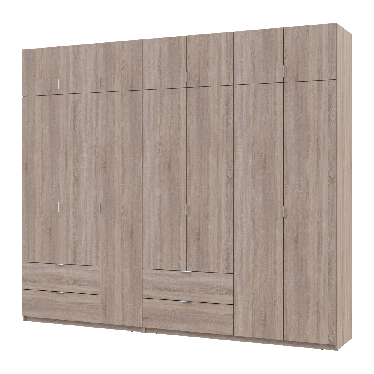 Розпашна Шафа для одягу Doros Лукас Дуб сонома 3+4 ДСП 280х50х240 (42005119)