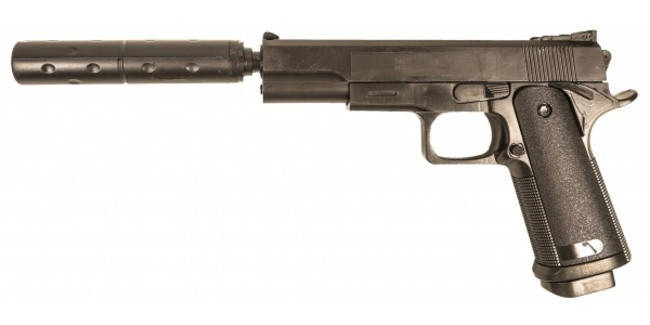 

Страйкбольный пистолет Galaxy Colt 1911 с глушителем пластиковый (G053B)