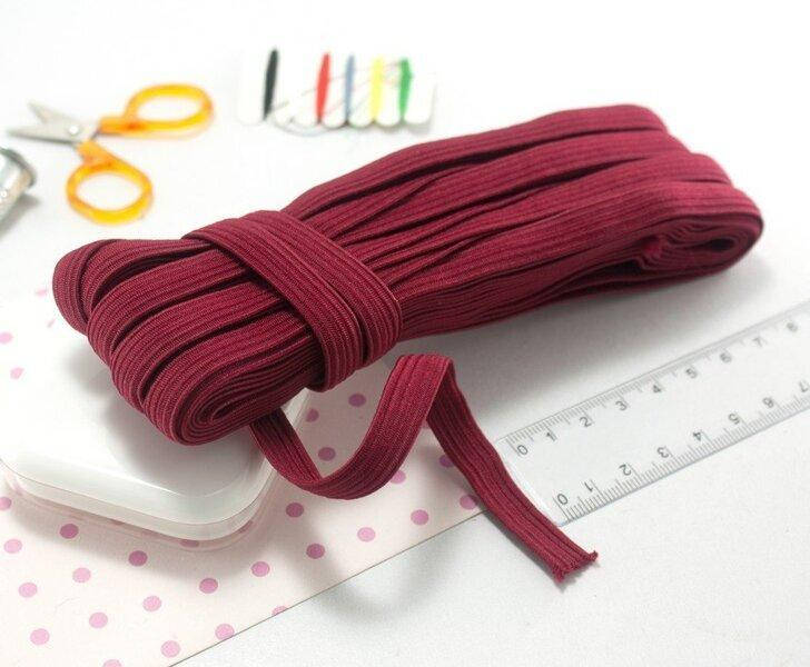 

11 Резинка бельевая бордо 10мм - Резинка для трусов и шитья (9-10м.) (653-Т-0655)