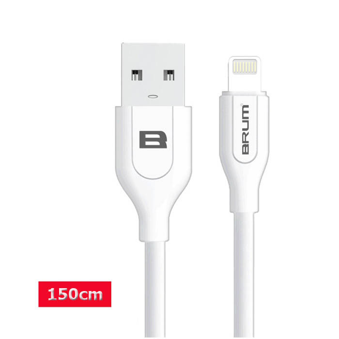 

USB кабель Brum U001i Lightning для iPhone 5/6/7/8/X/11 150см Белый