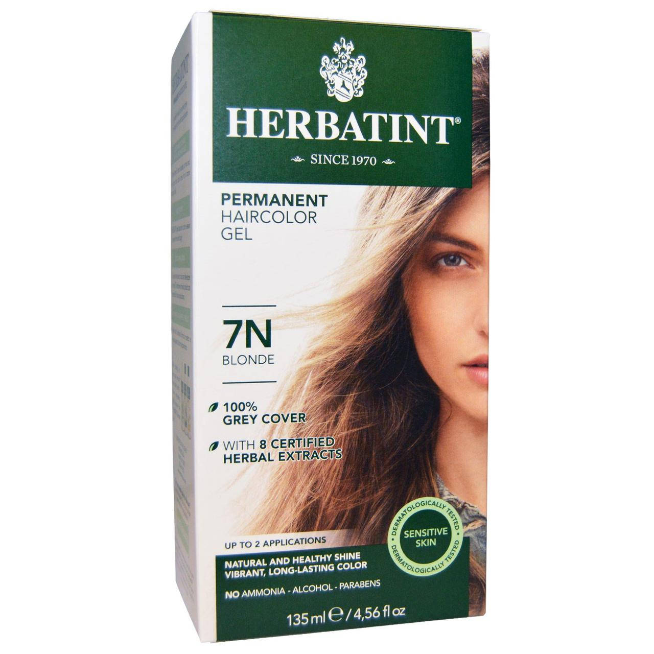 

Herbatint, Стойкая гель-краска для волос, 7N блонд, 135 мл (4,56 жидкой унции)