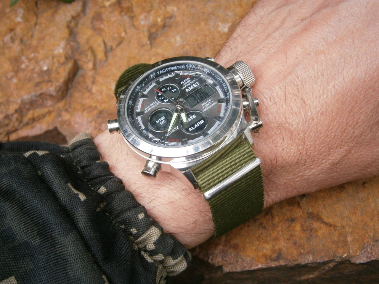 

Годинник чоловічий спортивний Mílitary AMST 3003C silver-Green.