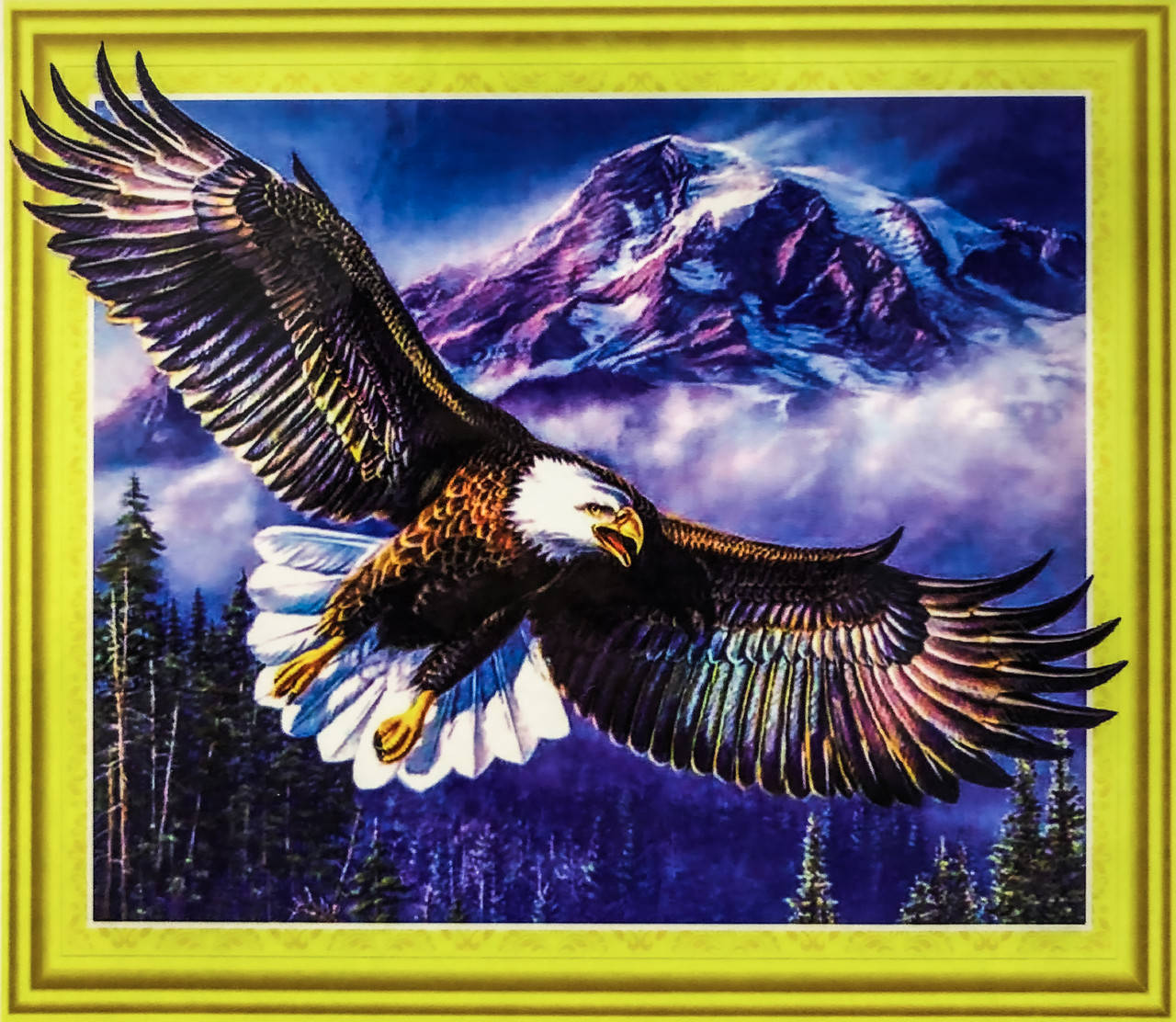 

Алмазная Мозаика на подрамнике . Набор алмазной вышивки на подрамнике "Полет орла". Размер 50*40 см.