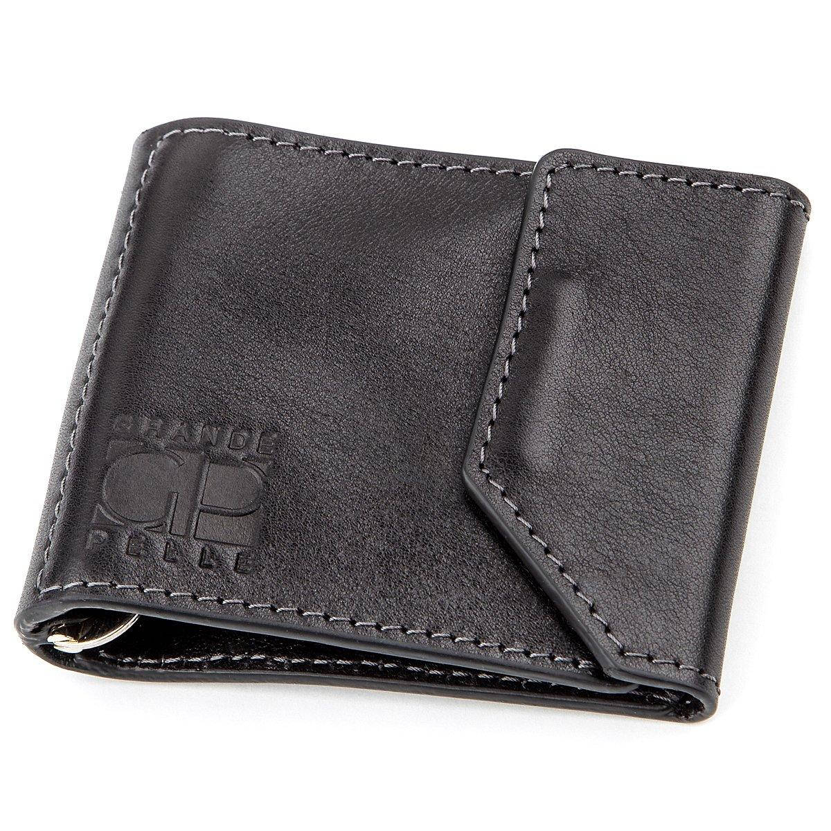 

Зажим для денег из итальянской кожи GRANDE PELLE 11149 Черный