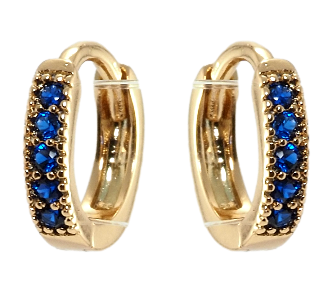 

Серьги детские Xuping Позолота 18K колечки "Дорожки синих кристаллов"
