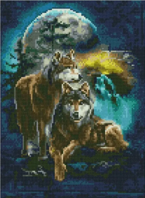 

Картины для рисования стразами Волки 30*40 GJ1249 Rainbow Art Алмазная мозаика