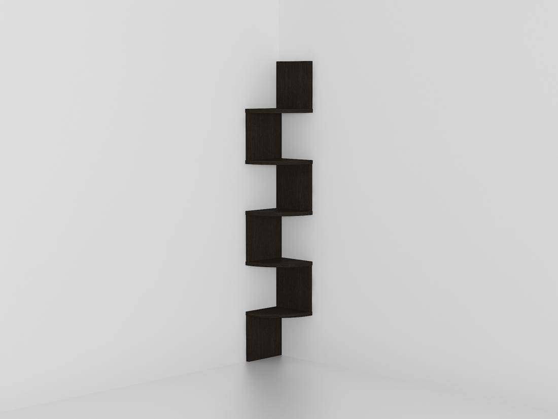 

Полка настенная угловая, змейка Ш200*В1224*Г200 венге