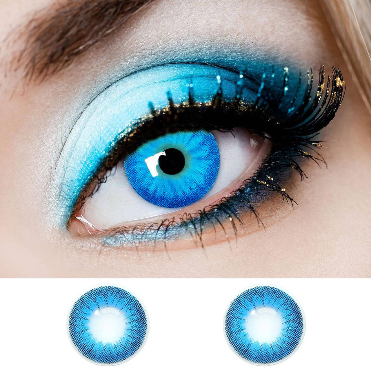 

Голубые контактные линзы цветные ELITE Lens "Blue 1" (N0138)