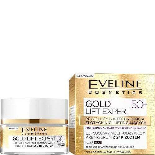 

Крем сыворотка с 24 К Золотом Gold Lift Expert 50+ Eveline Cosmetics, 50 мл Эвелин