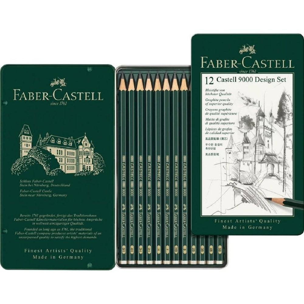

Набір простих олівців (119064), 12 шт., 5Н-5В, в мет. пеналі, Faber-Castell