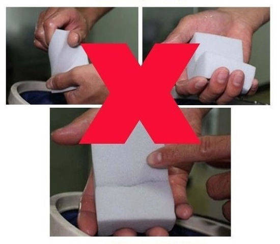 

Меламиновая губка с браком (здавленні), Белый