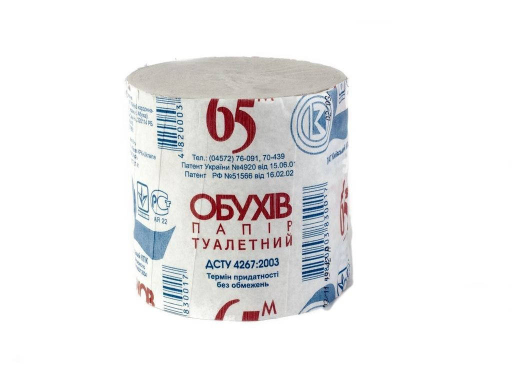 

Туалетная бумага серая Обухов 65 м, 48 шт, Серый